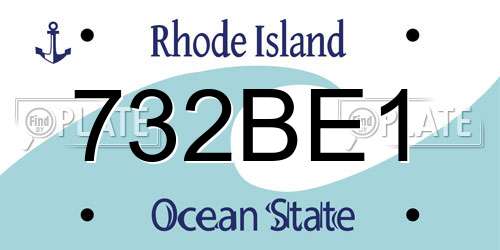 732BE1 Rhode Island License Plate