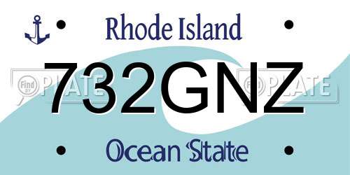 732GNZ Rhode Island License Plate