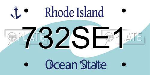 732SE1 Rhode Island License Plate