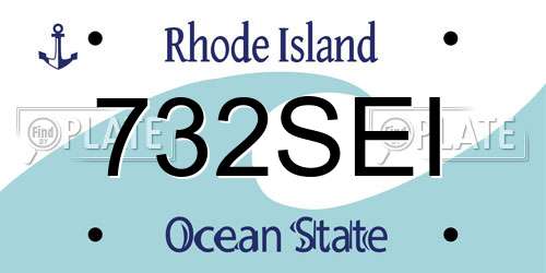 732SEI Rhode Island License Plate