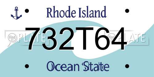 732T64 Rhode Island License Plate