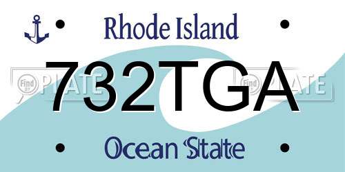732TGA Rhode Island License Plate