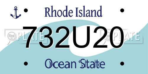 732U20 Rhode Island License Plate