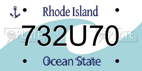 732U70 Rhode Island License Plate