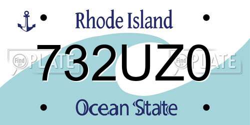 732UZ0 Rhode Island License Plate