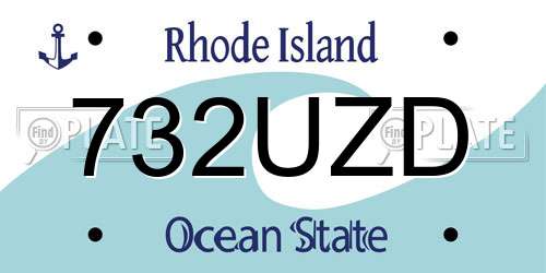 732UZD Rhode Island License Plate