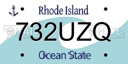 732UZQ Rhode Island License Plate