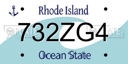 732ZG4 Rhode Island License Plate