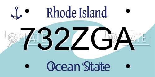 732ZGA Rhode Island License Plate