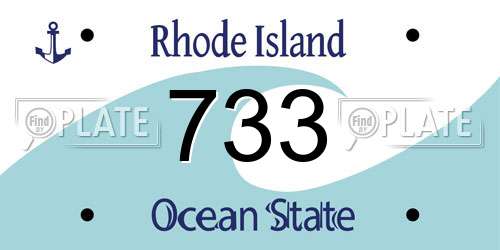 733 Rhode Island License Plate