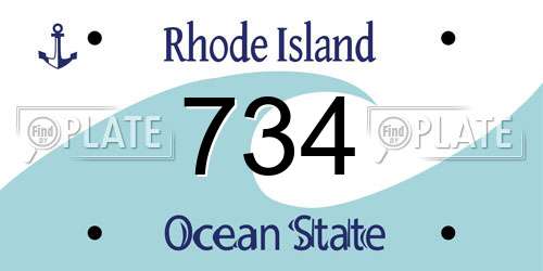 734 Rhode Island License Plate