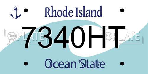 7340HT Rhode Island License Plate
