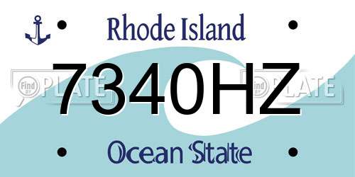 7340HZ Rhode Island License Plate