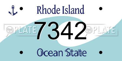 7342 Rhode Island License Plate