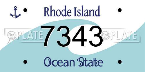 7343 Rhode Island License Plate