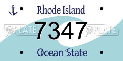 7347 Rhode Island License Plate