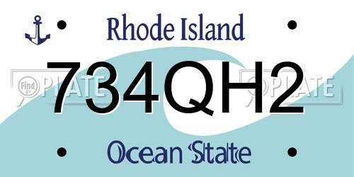 734QH2 Rhode Island License Plate