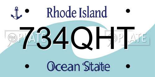 734QHT Rhode Island License Plate