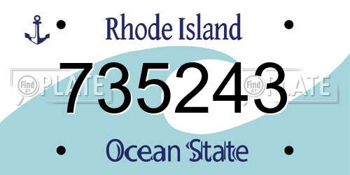 735243 Rhode Island License Plate