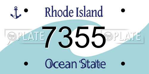 7355 Rhode Island License Plate