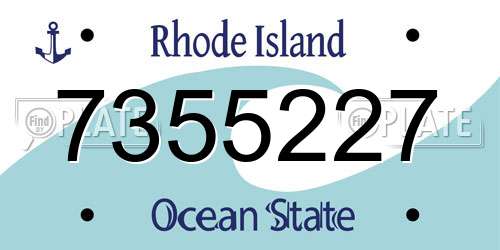 7355227 Rhode Island License Plate