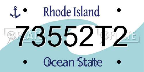 73552T2 Rhode Island License Plate