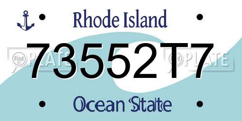 73552T7 Rhode Island License Plate
