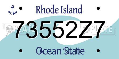 73552Z7 Rhode Island License Plate