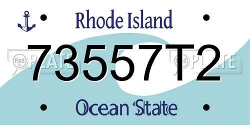 73557T2 Rhode Island License Plate