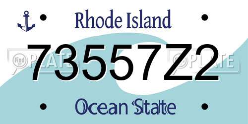 73557Z2 Rhode Island License Plate