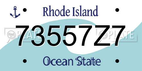 73557Z7 Rhode Island License Plate