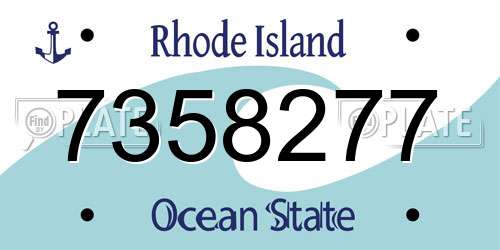 7358277 Rhode Island License Plate