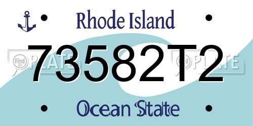 73582T2 Rhode Island License Plate