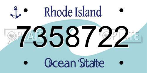 7358722 Rhode Island License Plate