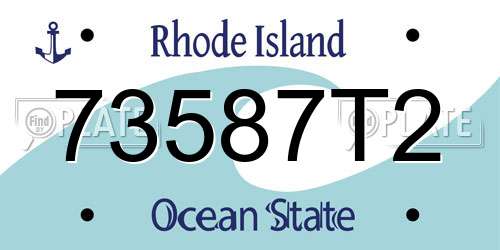 73587T2 Rhode Island License Plate
