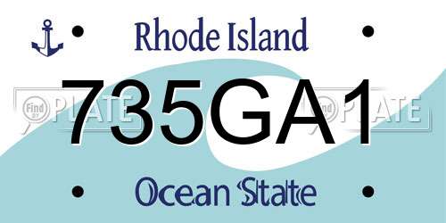 735GA1 Rhode Island License Plate
