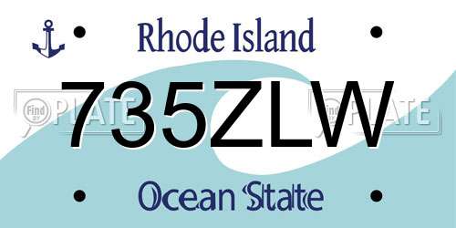 735ZLW Rhode Island License Plate
