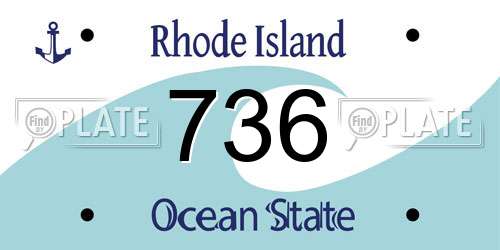 736 Rhode Island License Plate