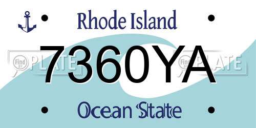 7360YA Rhode Island License Plate