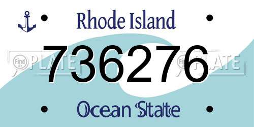 736276 Rhode Island License Plate