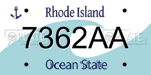 7362AA Rhode Island License Plate