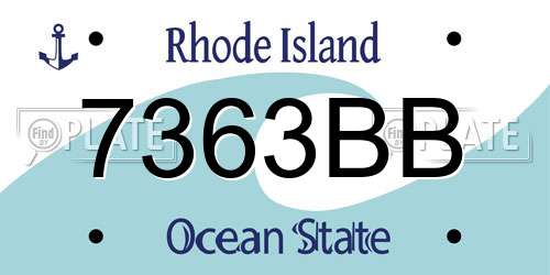 7363BB Rhode Island License Plate