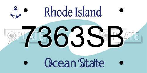 7363SB Rhode Island License Plate