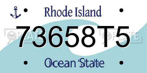 73658T5 Rhode Island License Plate