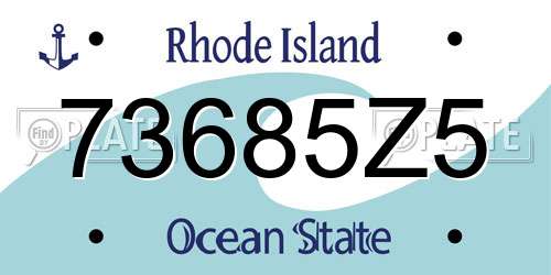 73685Z5 Rhode Island License Plate