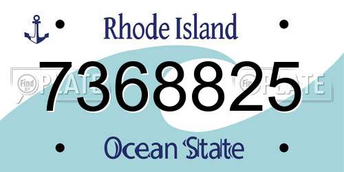 7368825 Rhode Island License Plate