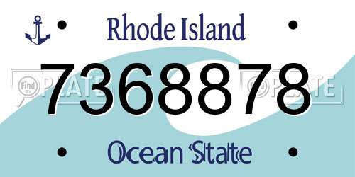7368878 Rhode Island License Plate