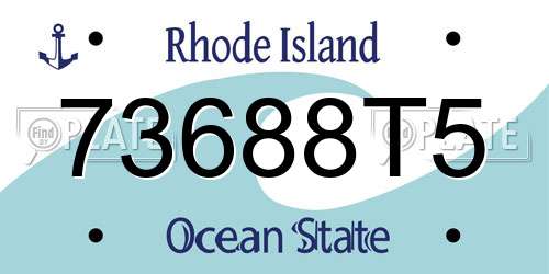 73688T5 Rhode Island License Plate