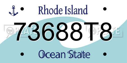 73688T8 Rhode Island License Plate