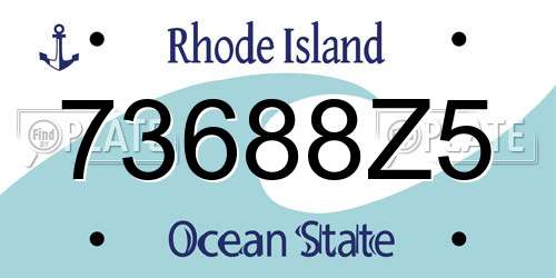 73688Z5 Rhode Island License Plate